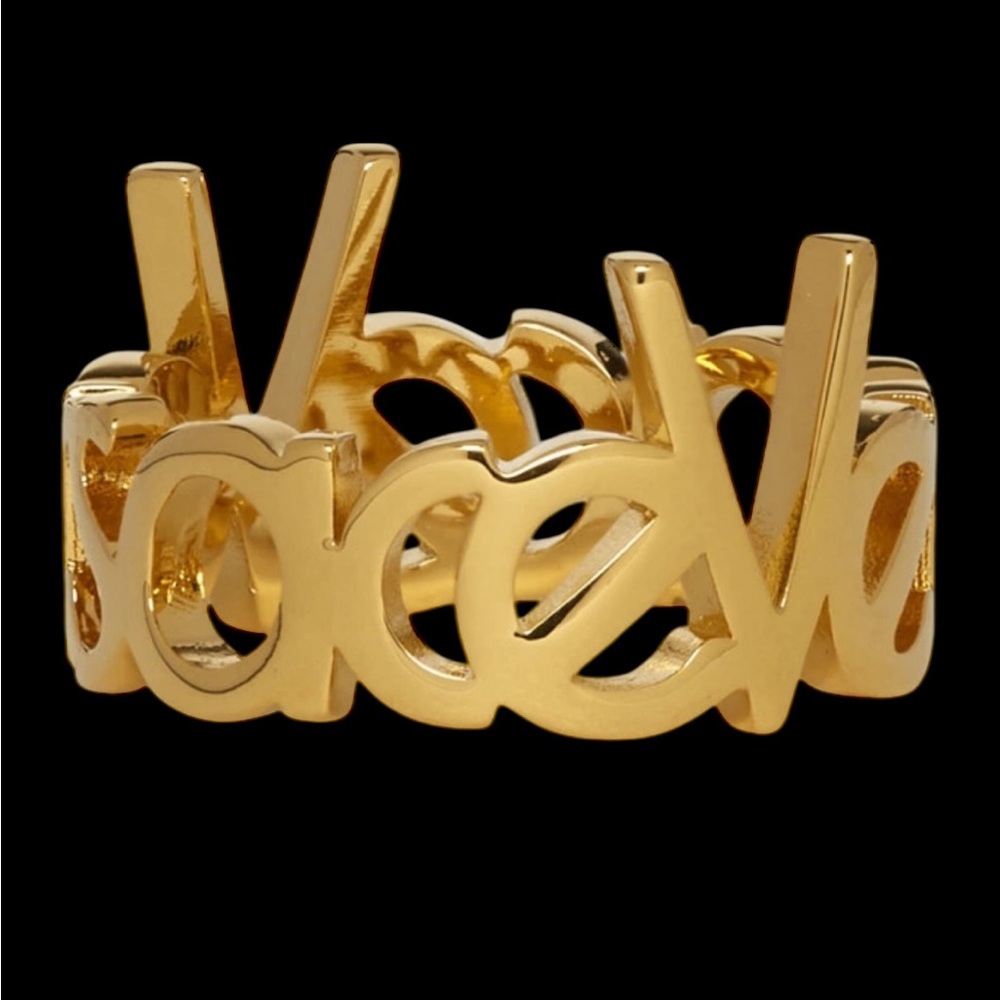 Versace Spell Out Ring Size 4.75